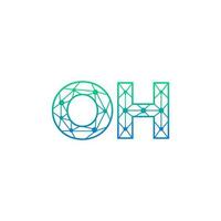resumen letra Oh logo diseño con línea punto conexión para tecnología y digital negocio compañía. vector