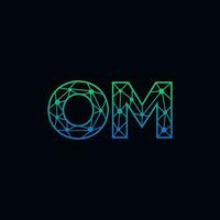 Abstract letter OM logo design with line dot connection for technology and digital business company. vector