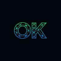 resumen letra Okay logo diseño con línea punto conexión para tecnología y digital negocio compañía. vector