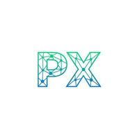 Abstract letter PX logo design with line dot connection for technology and digital business company. vector