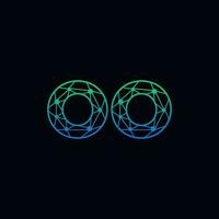 Abstract letter OO logo design with line dot connection for technology and digital business company. vector