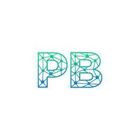 Abstract letter PB logo design with line dot connection for technology and digital business company. vector