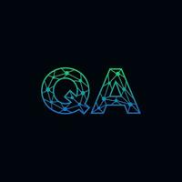 Abstract letter QA logo design with line dot connection for technology and digital business company. vector