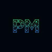 Abstract letter PM logo design with line dot connection for technology and digital business company. vector