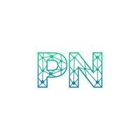 Abstract letter PN logo design with line dot connection for technology and digital business company. vector