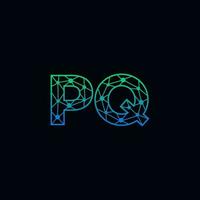 resumen letra pq logo diseño con línea punto conexión para tecnología y digital negocio compañía. vector