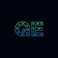 resumen letra qe logo diseño con línea punto conexión para tecnología y digital negocio compañía. vector