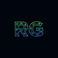 Abstract letter RG  logo design with line dot connection for technology and digital business company. vector