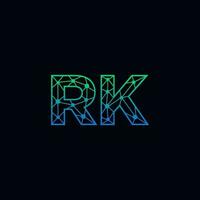 Abstract letter RK  logo design with line dot connection for technology and digital business company. vector