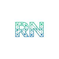 resumen letra rn logo diseño con línea punto conexión para tecnología y digital negocio compañía. vector