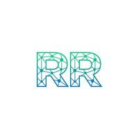 Abstract letter RR logo design with line dot connection for technology and digital business company. vector