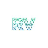 resumen letra rv logo diseño con línea punto conexión para tecnología y digital negocio compañía. vector