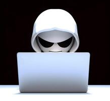 Anonymous cute hacker. Concept of hacking cybersecurity, cybercrime, cyberattack, etc. photo