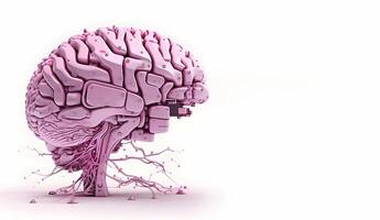 Robotic brain with AI. Concept of artificial intelligence, brainpower or machine learning. photo