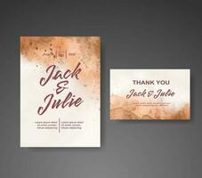 Wedding invitation with abstract watercolor background vector