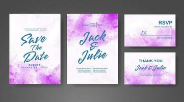 Wedding invitation with abstract watercolor background vector