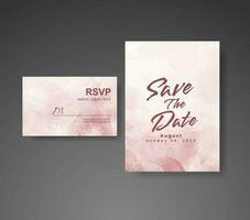 Wedding invitation with abstract watercolor background vector