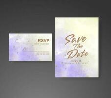 Wedding invitation with abstract watercolor background vector