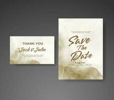 Wedding invitation with abstract watercolor background vector