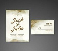 Wedding invitation with abstract watercolor background vector