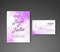 Wedding invitation with abstract watercolor background vector