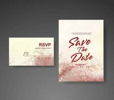 Wedding invitation with abstract watercolor background vector