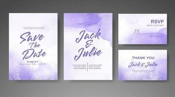 Wedding invitation with abstract watercolor background vector