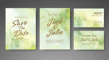 Wedding invitation with abstract watercolor background vector