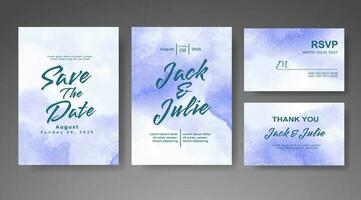 Wedding invitation with abstract watercolor background vector