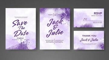 Wedding invitation with abstract watercolor background vector