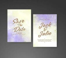 Wedding invitation with abstract watercolor background vector