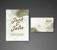 Wedding invitation with abstract watercolor background vector