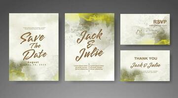 Wedding invitation with abstract watercolor background vector