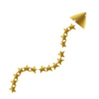 Sparkling gold arrow png