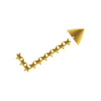 Sparkling gold arrow png