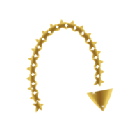 Sparkling gold arrow png