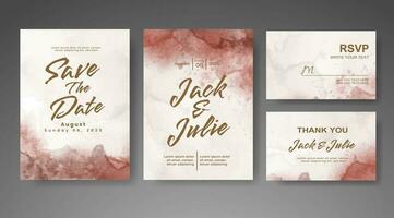 Wedding invitation with abstract watercolor background vector