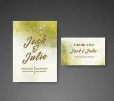 Wedding invitation with abstract watercolor background vector