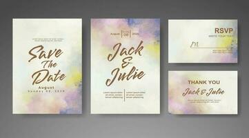 Wedding invitation with abstract watercolor background vector