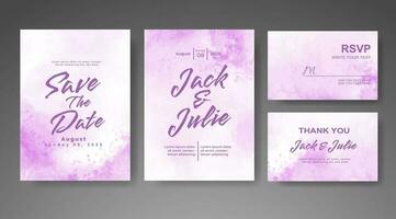 Wedding invitation with abstract watercolor background vector