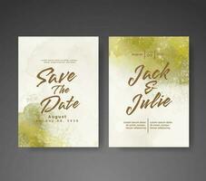 Wedding invitation with abstract watercolor background vector