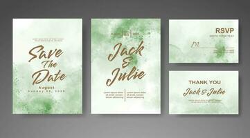 Wedding invitation with abstract watercolor background vector