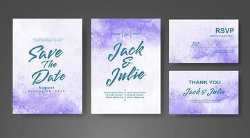 Wedding invitation with abstract watercolor background vector