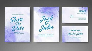 Wedding invitation with abstract watercolor background vector