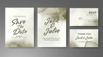 Wedding invitation with abstract watercolor background vector