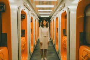 capsule hotel interior. photo