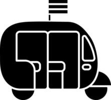 Auto Rickshaw With Flag Icon In Flat Style. vector