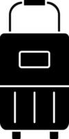 Trolley Bag Icon In Black and White. vector