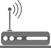Black and White router in flat style. vector
