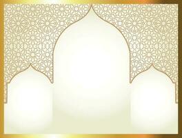 islámico Arábica dorado ornamento frontera arabesco modelo lujo antecedentes vector